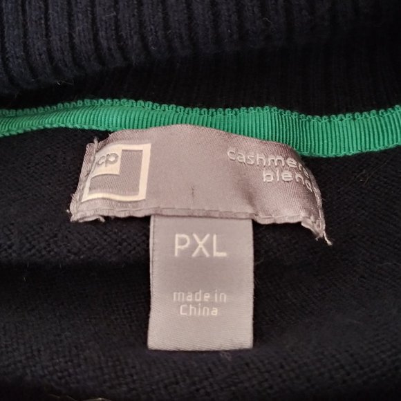 JCP Cashmere Blend Navy Blue Sweater Petite Size XL Cowl Neckline - Picture 3 of 5